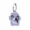 MEDAGLIETTA RAINBOW BULLDOG FRANCESE BIANCO E NERO