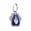 MEDAGLIETTA RAINBOW SHIH-TZU PELO LUNGO GRIGIO