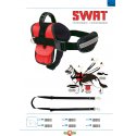 PETTORINA IMBOTTITA SWAT IN NYLON RINFORZATO CON GUINZAGLIO 67-85 CM