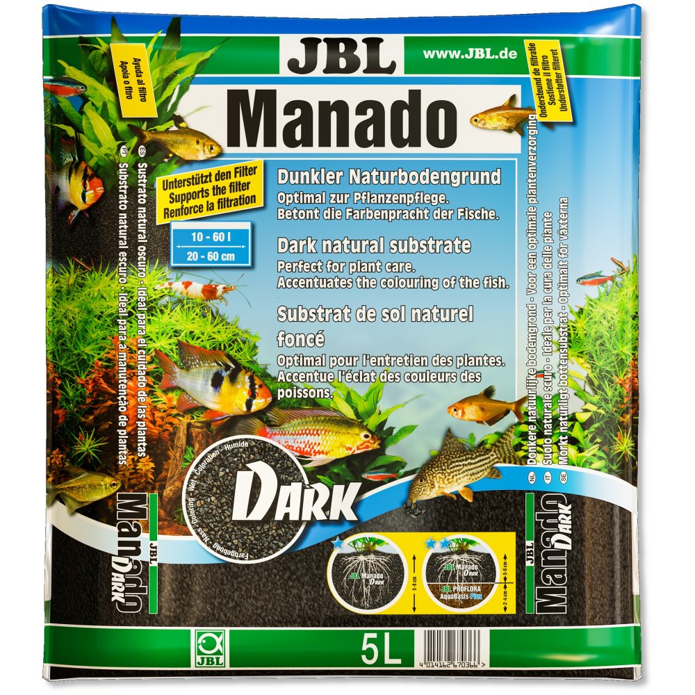 Sabbie E Ghiaia Manado 5 L - Substrato Dark Acquario