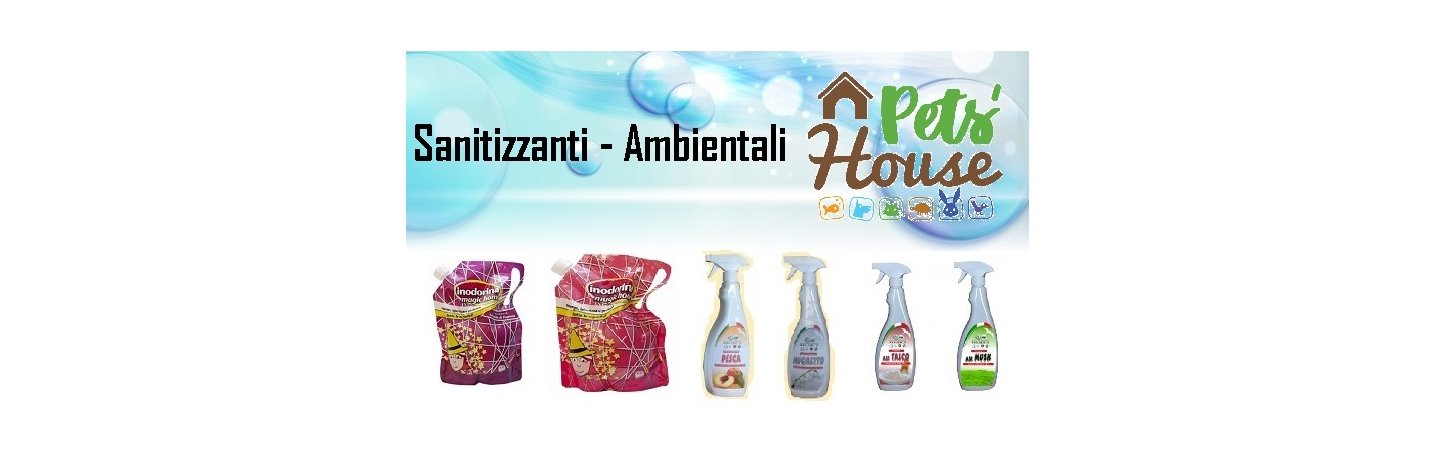 Shop Online i migliori marchi scontati per giochi, cibo, alimenti, medicinali, antiparassitari, attrezzi, ricambi, accessori per tutti gli animali Sanitizzanti Ambientale